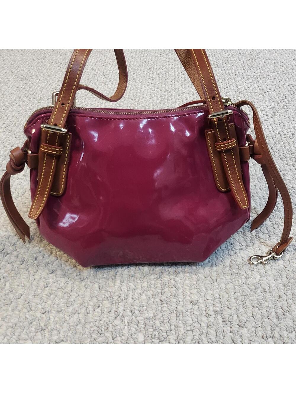 Dooney & Bourke Maroon Patent Leather Crossbody Bag - Picture 5 of 11